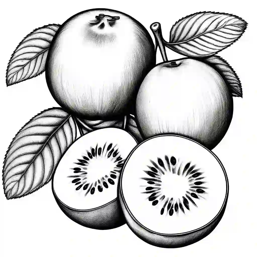 Kiwifruit coloring pages